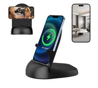 Cámara oculta Cámara espía WiFi Cargador inalámbrico, Cámara espía para niñera Activada por movimiento, HD1080P (Lente giratorio) con ángulo de visión de 250°, cámaras espías ocultas para seguridad