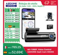 Cámara para Auto AZDOME M300S 4K Delantera y Trasera, con ADAS Integrado, WiFi, GPS, Tarjeta de 64GB Gratis, Control por Voz, Visión Nocturna