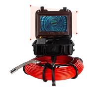 Cámara para Desagües, Cámara de alcantarillado 7 mm diámetro cable rojo wifi 20-50m inspección tubería cámara video, IP68 Endoscopio industrial tuberías drenaje(10m)