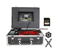 Cámara para Desagües, Cámara de alcantarillado con monitor 7 pulgadas DVR video inspección tubería IP68 AHD 1080P Drene el sistema endoscopio industrial la 1 LED 2 PCS(40 m)