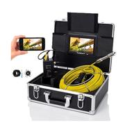Cámara para Desagües, Cámara de alcantarillado inalámbrico Wifi 20/50/100m inspección tubería Monitor 7 pulgadas HD 1000TVL Impermeable IP68 Endoscopio industrial drenaje(10m)