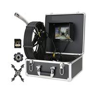 Cámara para Desagües, Cámara de video inspección tubería alcantarillado DVR AHD 1080P Monitor 7 pulgadas, IP68 con bucle desagüe localización Sistema endoscopio industrial(50m)