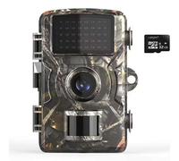 Cámara para fauna silvestre 2.7K, 16MP Full HD, con sensor de movimiento, visión nocturna, tarjeta SD de 32GB, tiempo de disparo d