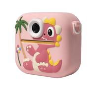 Cámara para niños con forma de dinosaurio, impresora fotográfica instantánea, grabadora de video 1080P, pantalla de 2.4 pulgadas, batería de 400 mAh, herramienta de aprendizaje lúdica, cámara digital