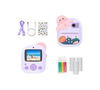 Cámara para niños con impresión de impresora pequeña, pantalla de 2.4 pulgadas, 48 MP, 1080P, video digital para niños, para cumpleaños, viajes al aire libre, viajes, carcasa de silicona a prueba de