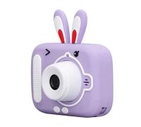 Cámara para Niños de Doble Lentes de 20MP, Grabación de 1080p, Grabación Cronometrada, Juegos, Corrección de Color, Tarjeta de Memoria 32 G y Lector (Purple)