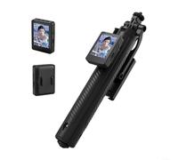 Cámara para selfies, herramienta de captura de fotos inalámbrica en tiempo real con pantalla trasera, trípode de control remoto de dientes azules para influencers (A)