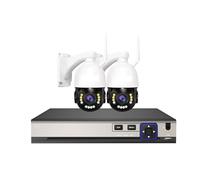 Cámara PoE PTZ con y Zoom de 5MP 30X, NVR 4K, 8 Canales, visión Nocturna en Color, Seguimiento automático, vigilancia Seguridad CCTV(2T,8ch nvr 2 CAM)