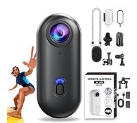 Cámara POV 4k Pro, cámara impermeable POV HD Capture 2.0, gran angular de 170°, cámaras de acción corporal portátiles con audio, visión nocturna, montaje en cualquier lugar for vlogging(Black*4K,64G)