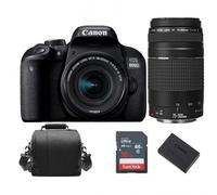 Cámara réflex CANON EOS 800D de 24,2 MP KIT EF-S 18-55mm F4-5.6 IS STM + objetivo EF 75-300mm F4-5.6 III + bolsa + tarjeta SD 16GB + batería LP-E17 nuevo