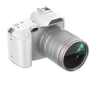 Cámara réflex digital con doble lente, zoom de 16X, apertura F2.7 y pantalla táctil de 3 pulgadas, grabación de video 4K para fotografía y vlogging (negro) (blanco)