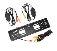 Cámara Respaldo Receptor Vídeo Inverso 12V Cámara Vista Trasera Coche PDC 4/8 LED Soporte para Matrícula Europea Reino Unido Sensor Aparcamiento 2,4G Cámara Trasera(B 4LED B Set)