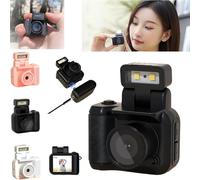 Cámara Retro Mini, Nostálgica, Mini Vintage, 1080P HD con Flash LED. (Cámara, Negro)