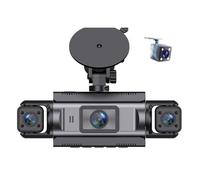 Cámara Reversa Auto Cámara Salpicadero DVR Coche con Visión Nocturna, Monitor Aparcamiento 24 Horas Caja Negra Grabación 360° 4 Canales WiFi Cámara Reversa(4Ch DVR,32G SD Card)