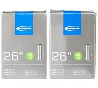 SCHWALBE MTB 26" x 1.50-2.50, Schrader (Gorda) 40mm, AV13 Cámara de Aire, Pack de 2, Unisex Adulto, Negro, 26''