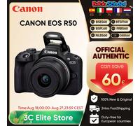 Cámara sin espejo Canon EOS R50 RF-S18-45mm F4.5-6.3 es el kit de lentes STM Sensor CMOS (APS-C) de 24,2 megapíxeles Creador de contenido de vídeo 4K EOS R50 w/RF-S18-45mm