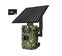 Cámara Solar De 4MP, 4G, 6W, Cámara De Rastreo For Caza, Audio Bidireccional, Detección PIR, Visión Nocturna Infrarroja, Detección De Movimiento, Cámara De Vida Silvestre Claro Fácil(Camera 128GB)