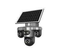 Cámara Solar de 5MP, Cuatro Lentes, Tres Pantallas, 1080P, Wi-Fi for Exteriores, Zoom óptico 10X, cámara de vigilancia con Seguimiento automático(10X Zoom Add 64G)