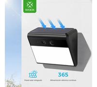 Woox Cámara de vigilancia Solar 2K para Exterior con lámpara de Pared, activada por Movimiento, cámara Exterior WiFi inalámbrica, con detección de IA de Personas/Animales/vehículos, Color visión