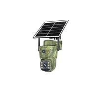 Cámara Solar PTZ inalámbrica con Doble Lente, WiFi, 2K + 2K, Tarjeta de 32GB, Panel Solar, Audio bidireccional, vigilancia de Caza al Aire Libre