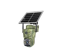 Cámara Solar PTZ inalámbrica WiFi de Doble Lente 2k + 2k con Tarjeta de 128GB, Panel Solar, Audio bidireccional for Caza al Aire Libre