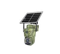 Cámara Solar PTZ inalámbrica WiFi de Doble Lente 2K + 2K con Tarjeta de 64GB, Panel Solar, Audio bidireccional for Caza al Aire Libre