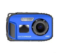 Cámara subacuática 48MP impermeable cámara digital para niños con diseño flotante - IP68 Swim Snorkel Cam 32GB para SD (azul)