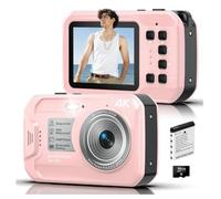 Cámara subacuática 4K, cámara digital impermeable de 64 MP de 16 pies con tarjeta de 16 GB, cámara impermeable flotante de enfoque automático con pantalla IPS HD, zoom digital de 16X, luz de relleno
