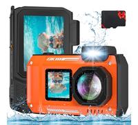 Cámara subacuática mejorada de 8K 70MP con tarjeta de 32G, cámara impermeable de 33 pies, resistente al polvo, a prueba de golpes, para esnórquel, cámara digital selfie para buceo, cámara de