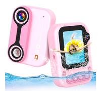 Cámara subacuática para niños de 12 MP 1080P HD Videocámara 3M/10 pies, cámara Impermeable con cordón LCD de 2 Pulgadas, Tarjeta SD de 32 GB, cámara portátil de Regalo para niños y niñas
