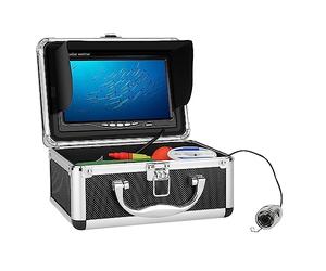 Cámara Submarina, Kit de cámara vídeo for Pesca submarina con buscador Peces, 6 uds. De Luces LED Monitor a Color 7 Pulgadas for en Hielo(IR LED 30M Cable)