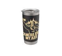 Cámara Tímido Mi Culo Divertido Bigfoot Selfie Sasquatch Diseño Vaso térmico de acero inoxidable de doble pared