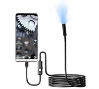 Cámara tipo C, alcance de inspección impermeable con 6 luces LED, cámara de tubo de cable duro para teléfono Android, herramienta de reparación de automóviles, detector de vacíos de pared y