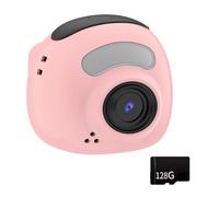 Cámara transportable rosa 720P con superposiciones creativas integradas, acción de toque simple, excelente tarea escolar para adolescentes, cámara de viaje densa para estudiantes