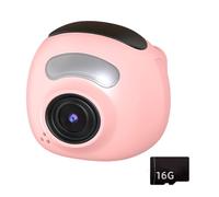 Cámara transportable rosa de 720P con superposiciones creativas integradas, acción de toque simple, excelente tarea escolar para adolescentes, cámara digital pequeña para niños, rosa