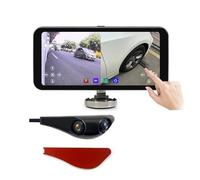 Cámara Trasera Alarma Punto Ciego 6,25 Pulgadas, Monitor Pantalla Táctil Dividida para Coche, Cámara Visión Lateral Digital Doble Lente AHD 1080P Reversa(SM625-R-B)