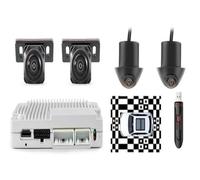 Cámara Trasera Cámara De Visión Panorámica 3D De 360 Grados para Coche, Monitor Omnidireccional De Aparcamiento, Grabadora De Vídeo DVR Cámara Retrovisora(Calibration 128G)