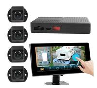 Cámara Trasera Cámara De Visión Panorámica 3D IA Autocaravanas Turismos Vehículos Recreativos Sistemass AHD 1080P con Reconocimiento Inteligente Camara Marcha Atras(with Touch Screen)