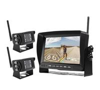 Cámara Trasera Coche Monitor DVR Inalámbrico AHD Alta Definición Camión 1280 X 720 7 Pulgadas Visión Nocturna Cámara Marcha Atrás WiFi Autobús Y Coche.(1 Cameras Add 128GB)