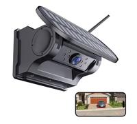 Cámara Trasera Inalámbrica WiFi Solar, Cámara Marcha Atrás Magnética con 9600mAh, Visión Nocturna 1080P con Impermeable,Gran Angular, Ayuda de Marcha Atrás para Camiones, Remolques