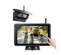 Cámara Trasera Kits Cámara Respaldo Inalámbrica Solar 1080P Monitor HD 5 Pulgadas Alarma Detección Punto Ciego BSD DVR Montaje Magnético Carga Solar Reversa(1 Camera Kit)