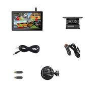 Cámara Trasera Monitor DVR Inalámbrico con Pantalla Táctil 7 Pulgadas Pantalla Dividida 1/2x BSD Detección IA Cámara Respaldo Solar No Daña Instalación RV Reversa(None,1 Kit)