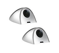 Cámara Trasera Vista Lateral del Coche Cámara De Visión Nocturna Impermeable 80 ° Pegatina Montaje Espejo Trasero Punto Ciego para Vehículos Camión Sedán Reversa(Cromo,AHD-1080P)