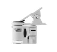Cámara universal con zoom de 60x y luz LED, minimicroscopio de bolsillo ABS portátil para teléfonos inteligentes.