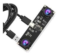 Cámara USB Doble Lente, Módulo Cámara Industrial con Sincronización, Gran Angular sin Distorsión, Cámara UVC para Impresora 3D, LightBurn, Raspberry Pi y Visión Artificial