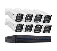 Camara Vigilancia Kit de videovigilancia AI POE de 5MP, de cámara de seguridad P2P de 8 canales, bidireccional for el hogar al aire libre, cámara IP de 8MP, conjunto CCTV Nvr(4T,8CH NVR With 8 Cam)