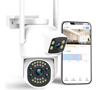 Camara Vigilancia Wifi Exterior - Camaras Vigilancia Domicilio Wifi 2k - Cámara Vigilancia Exterior 360, Doble Lente, Detección De Humano, Seguimiento Automático, Visión Nocturna, Alarma, Exterior 2