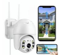 Camara Vigilancia Wifi Exterior - Camaras Vigilancia Domicilio Wifi 2k Videovigilancia - Cámara Vigilancia Exterior 360 para Videovigilancia, Detección De Humano, Seguimiento Automático de Movimiento
