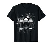 Cámara vintage con fotografía artística de salpicaduras Camiseta
