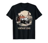Cámara Vintage En Paisaje Y Memoria Rústica Camiseta